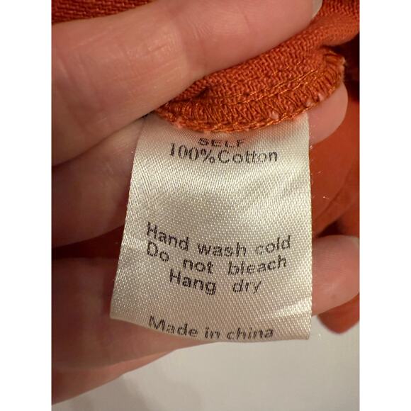 Mod Ref New Women's S Boho Oversized Canvas Quality Shacket Burnt Orange Fall - Picture 5 of 7